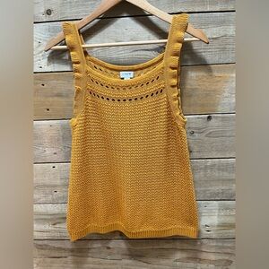 J. Crew Women's Yellow Crocheted Tank Top